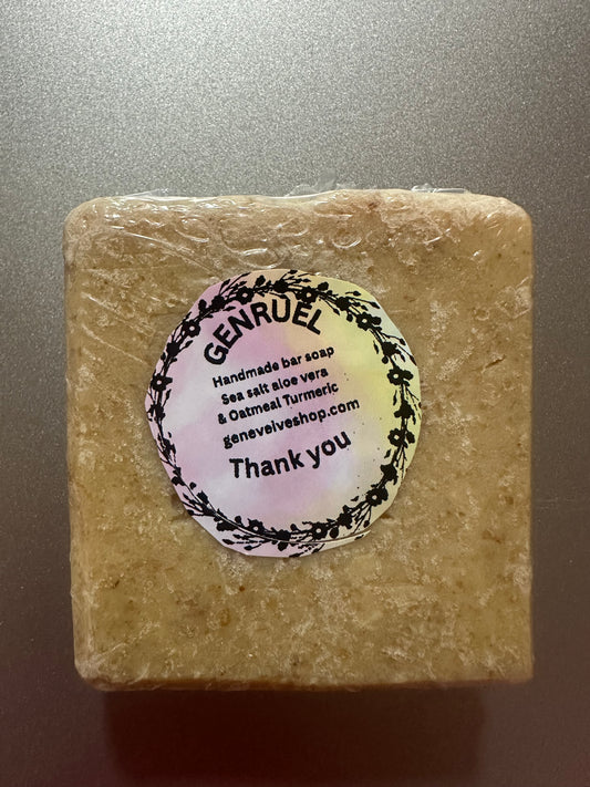 Sea salt aloe oatmeal &turmeric bar soap